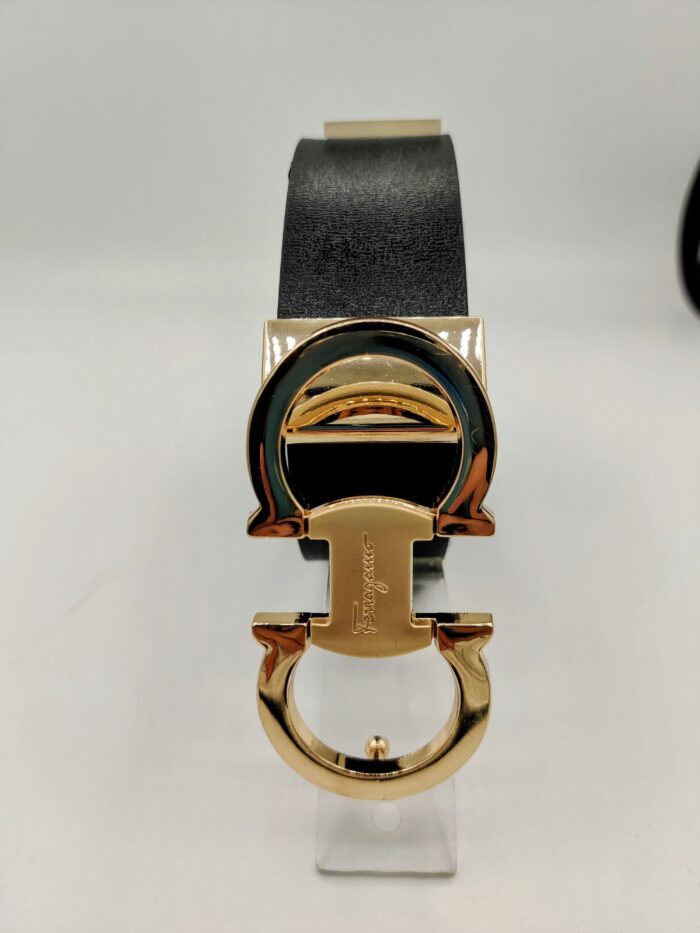 Ferragamo Classic Gold Leather Belt